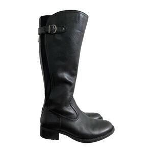 BORN Womens Carran Tall Leather Heeled Riding Boots Size 7.5 Black Equestrian